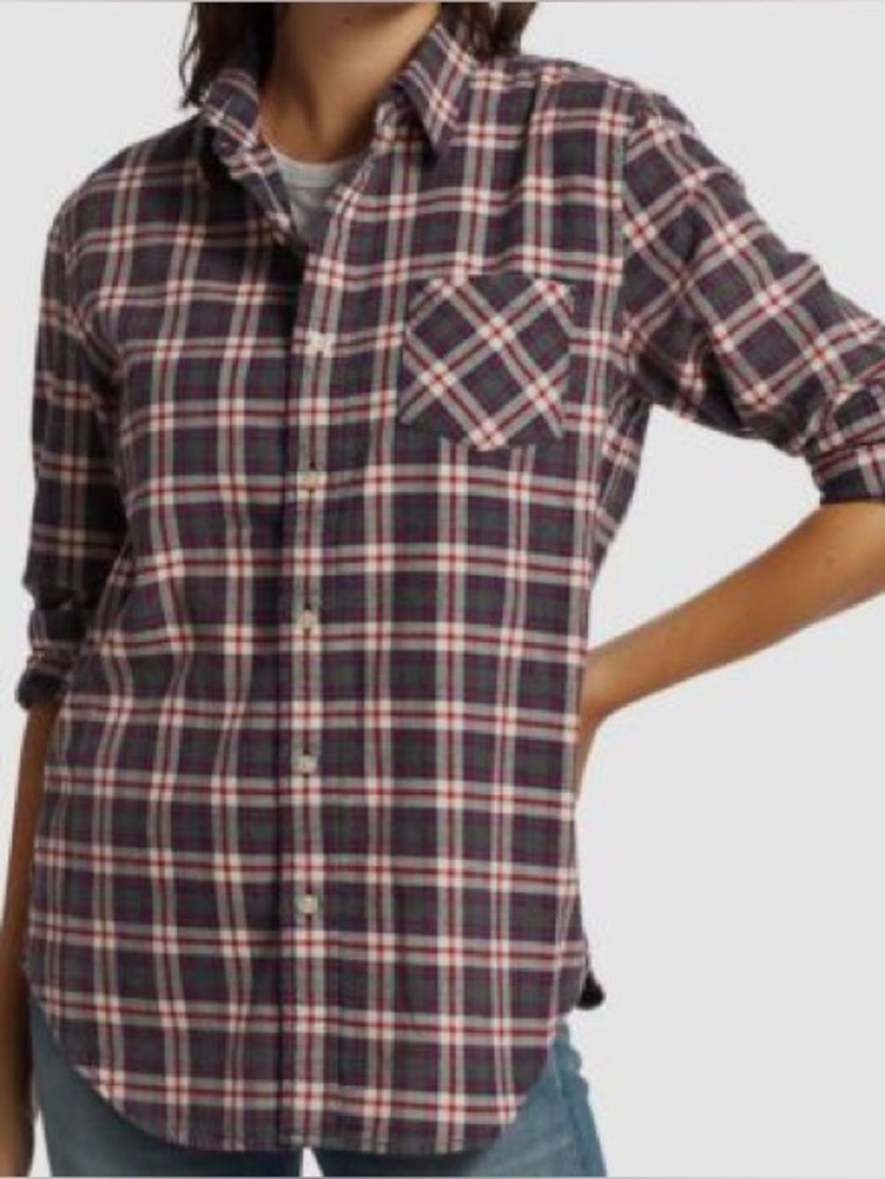 DENIMIST Montauk NY Boyfriend Shirt Size 1 100% Cotton Button Down